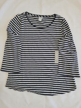 Chico's Black & White Striped Women’s Knit Top BNWT